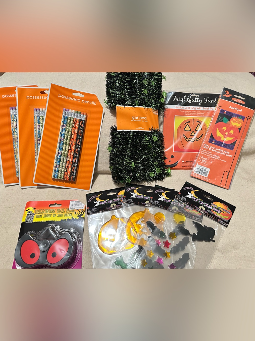 Orange Jack-O'-Lantern Leaf Bag – Halloween Party Decoration